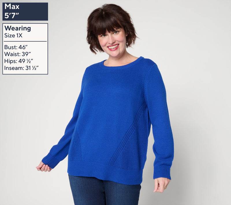 Belle by Kim Gravel Diagonal Shaker Side Sweater — View 2