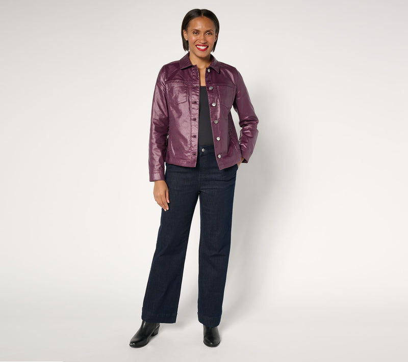 Denim & Co. Signature Coated Denim Jacket w/ Pockets — View 8
