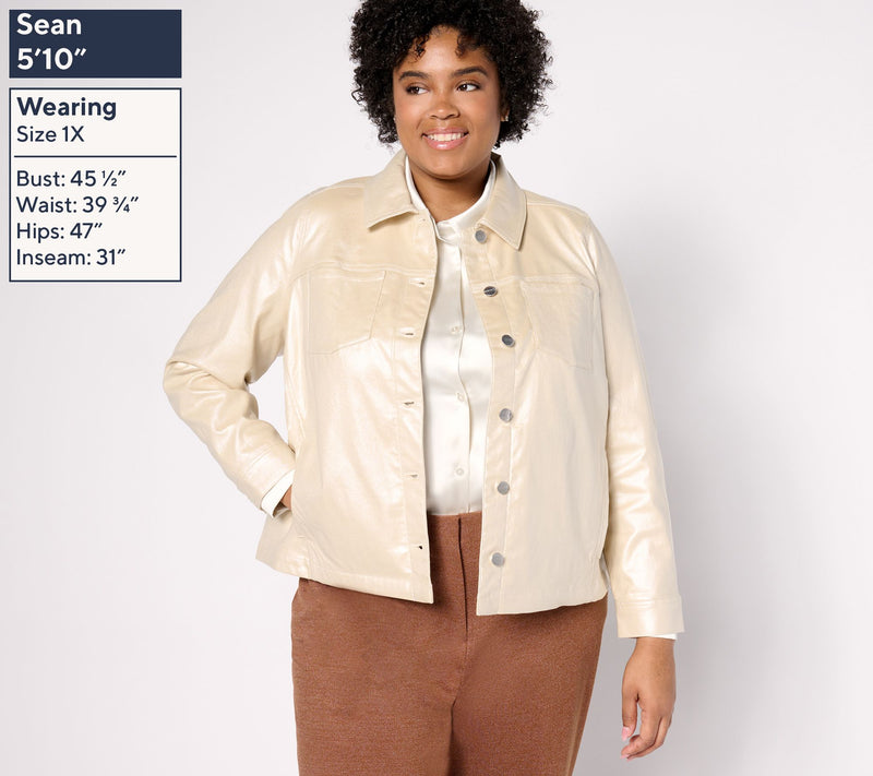 Denim & Co. Signature Coated Denim Jacket w/ Pockets — View 6