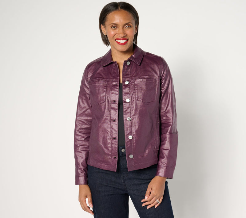 Denim & Co. Signature Coated Denim Jacket w/ Pockets — View 5