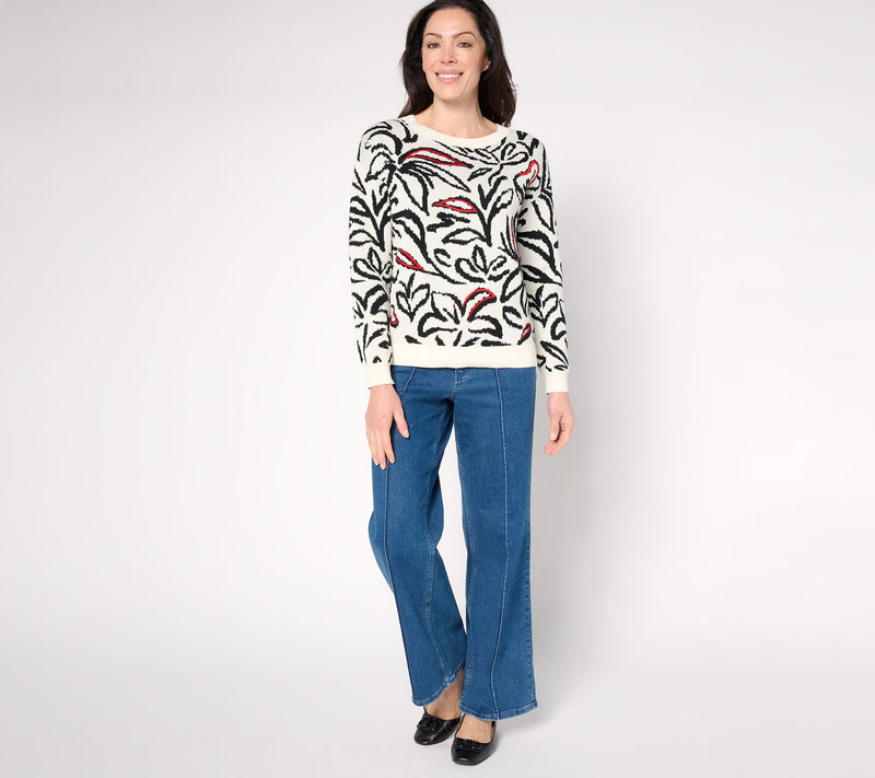 Women with Control Jacquard Sweater — View 9
