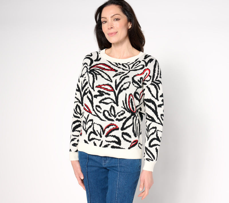 Women with Control Jacquard Sweater — View 5