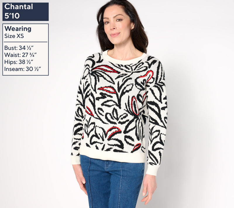 Women with Control Jacquard Sweater — View 7