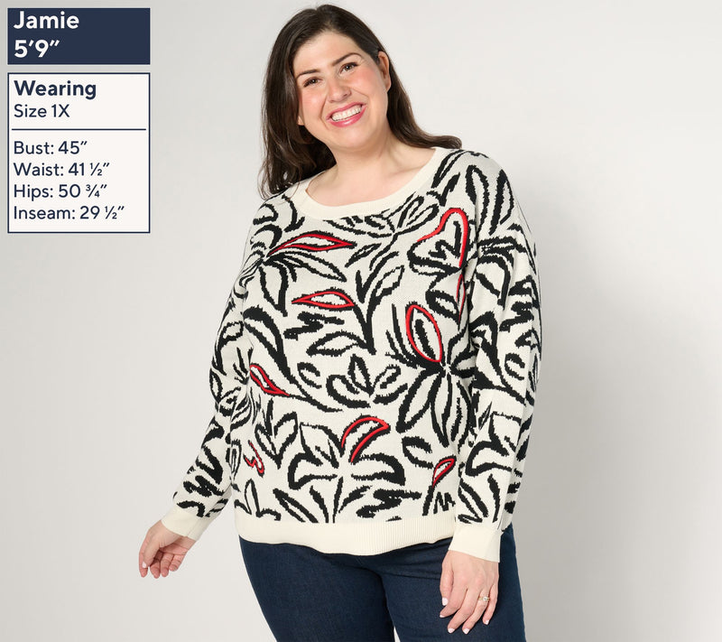 Women with Control Jacquard Sweater — View 6