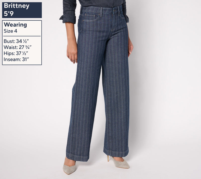 NYDJ Teresa Wide Leg Jean - Twilight Stripe — View 4