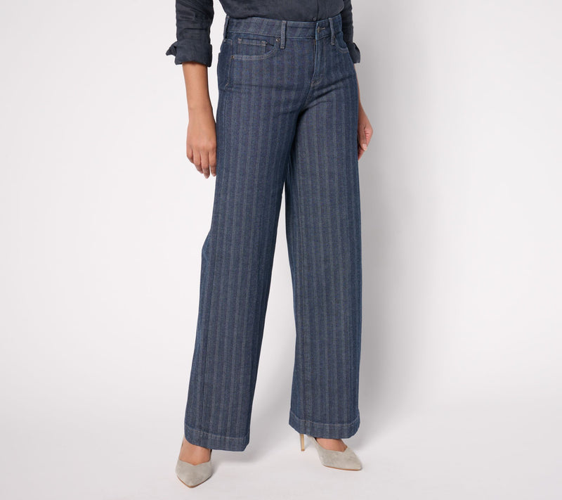 NYDJ Teresa Wide Leg Jean - Twilight Stripe — View 3