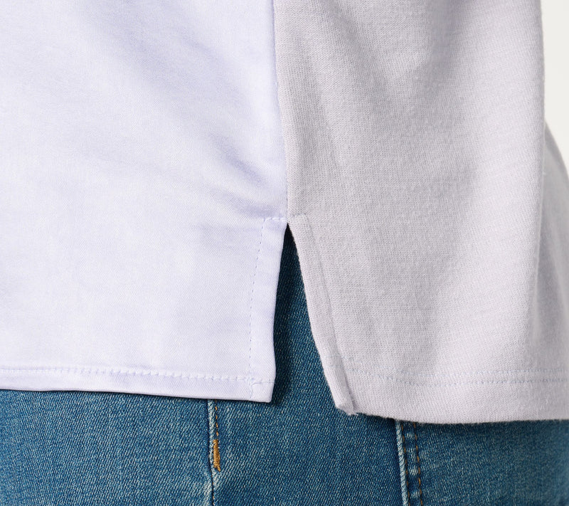 Peace Love World Mixed Media Raglan Sleeve Turtleneck Top — View 10