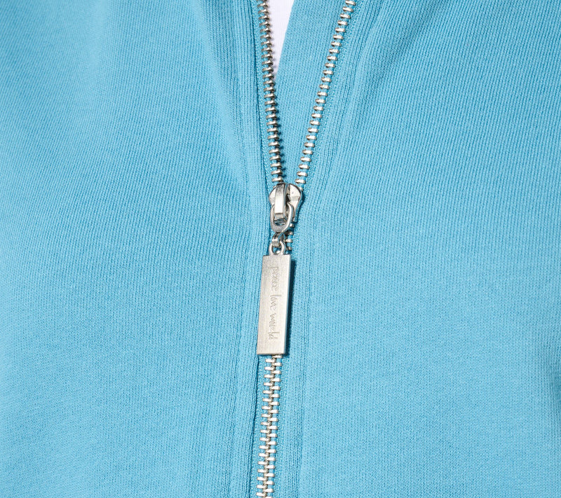 Peace Love World French Terry Zip-Front Bomber Jacket — View 12