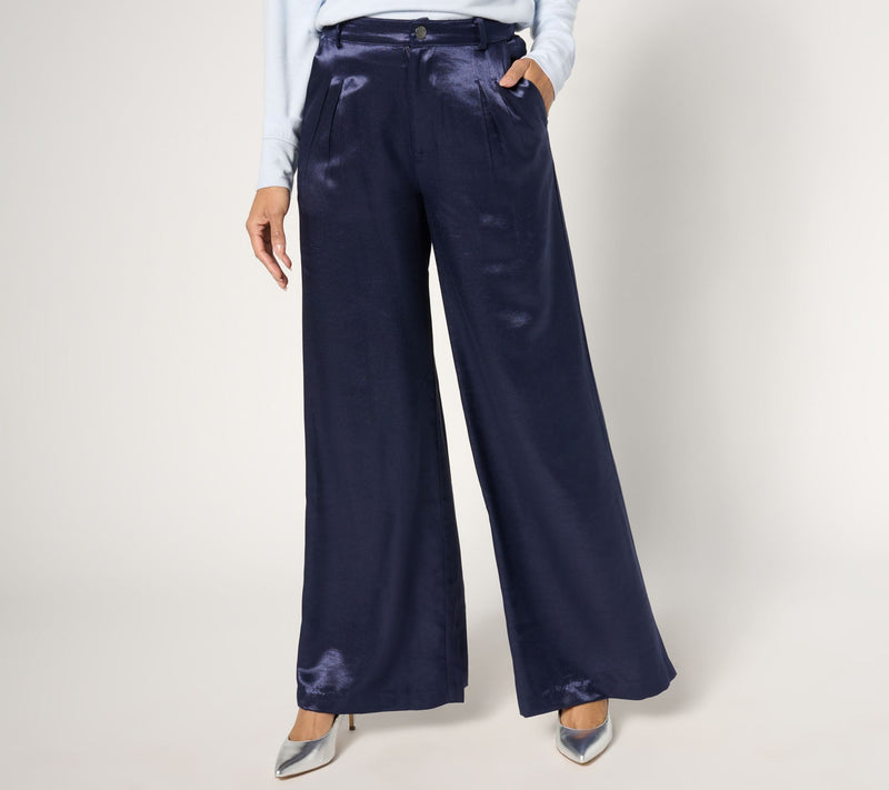 Peace Love World Black Label Regular Shiny Wide Leg Trouser — View 13