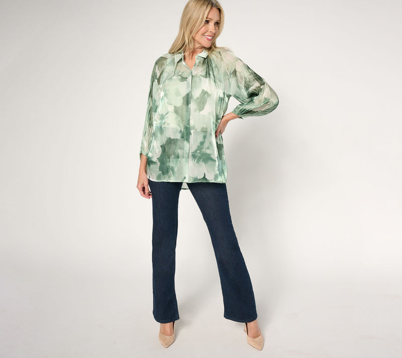 Susan Graver Regular Occasions Printed Sheer Woven Tunic — View 13
