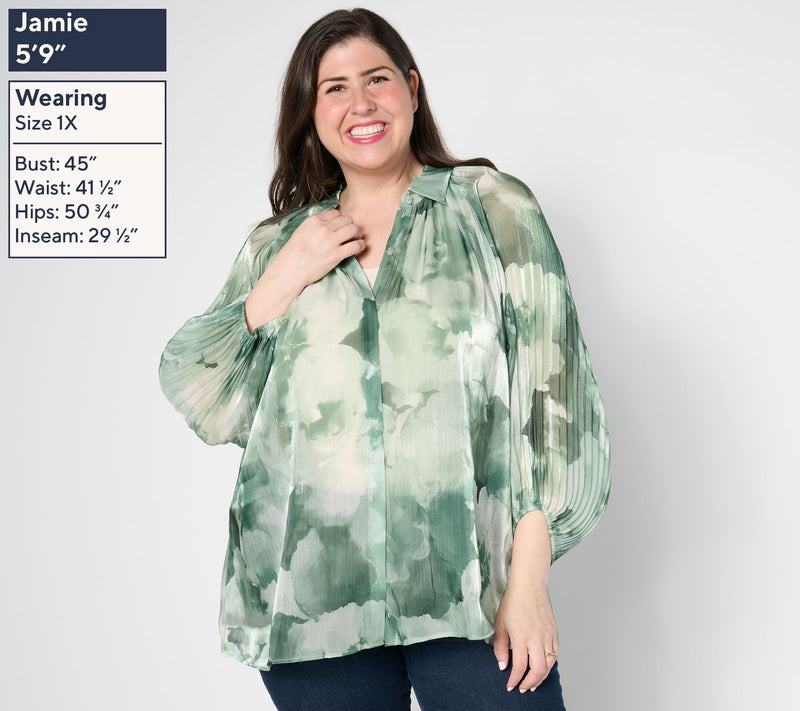 Susan Graver Regular Occasions Printed Sheer Woven Tunic — View 10