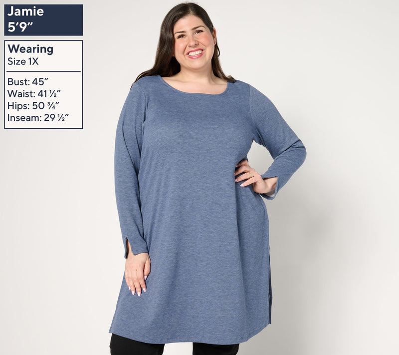 Women with Control Regular Casa Cozy Crew Neck Tunic — View 8