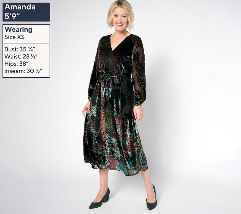 Destination 365 Regular Burnout Velvet Long Sleeve Maxi Dress — View 2
