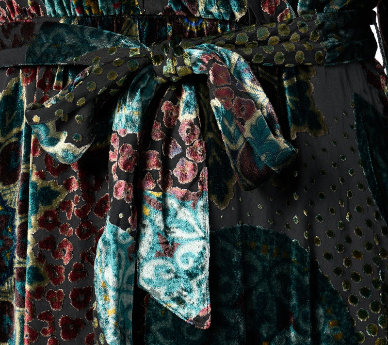 Destination 365 Petite Burnout Velvet Long Sleeve Maxi Dress — View 5