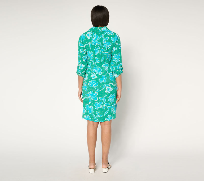 Susan Graver Soleil Woven Shirt Dress Cover-Up — View 8