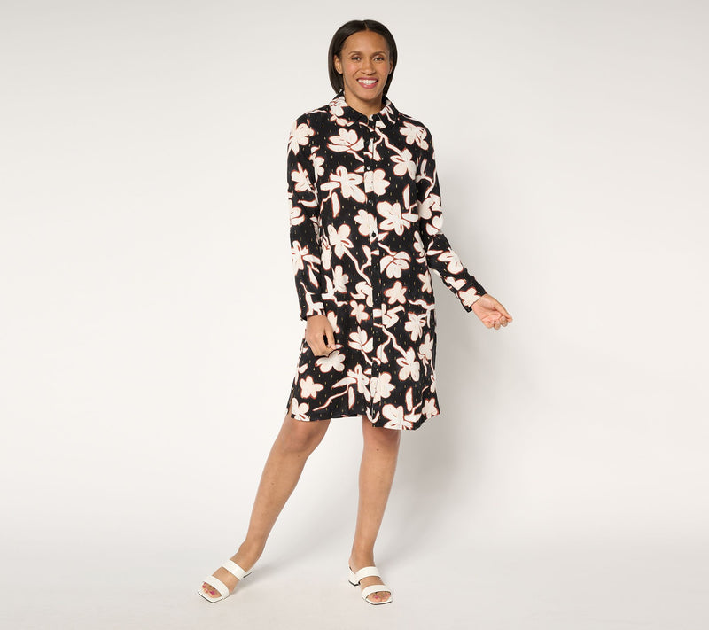 Susan Graver Soleil Woven Shirt Dress Cover-Up — Main view