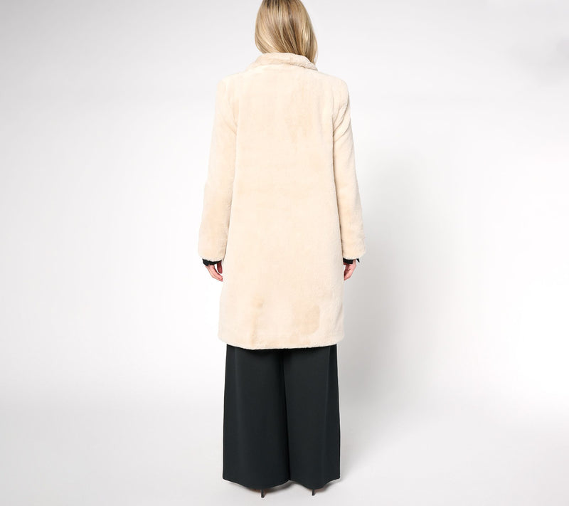 Dennis Basso Petite Faux Mink Coat w/ Convertible Collar — View 4