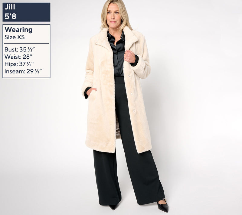 Dennis Basso Petite Faux Mink Coat w/ Convertible Collar — View 3