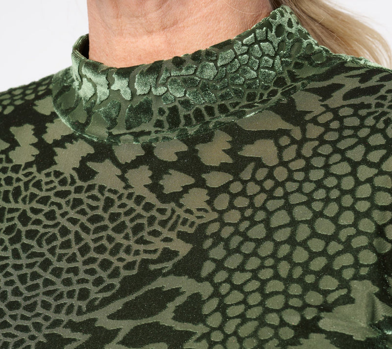 Dennis Basso Velvet Burnout Mock Neck Top — View 10