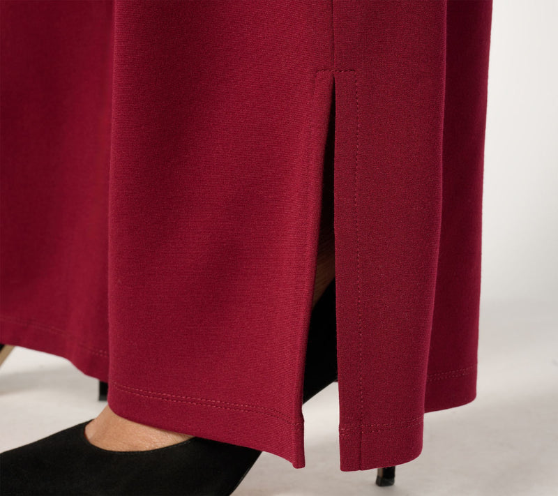 Dennis Basso Regular Drapey Ponte Wide Leg Pant — View 12
