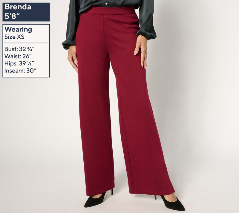 Dennis Basso Regular Drapey Ponte Wide Leg Pant — View 9