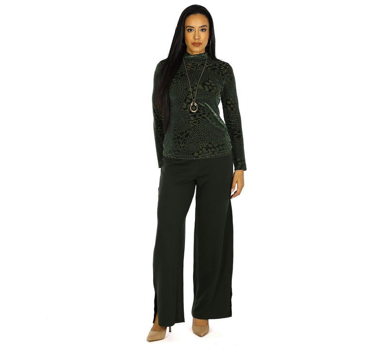 Dennis Basso Petite Drapey Ponte Wide Leg Pant — View 13