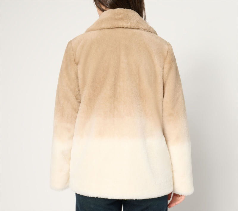 Dennis Basso Ombre Faux Fur Notch Collar Jacket — View 4