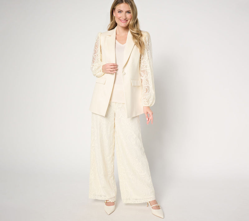 Dennis Basso Regular Fully Lined Lace Pants — View 11