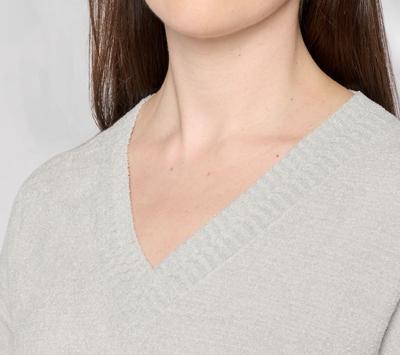 Barefoot Dreams CozyChic Ultra Lite Chevron Stitch V-Neck — View 16