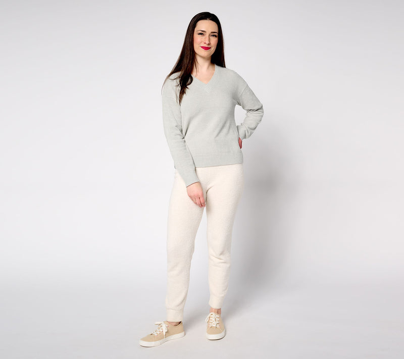 Barefoot Dreams CozyChic Ultra Lite Chevron Stitch V-Neck — View 15