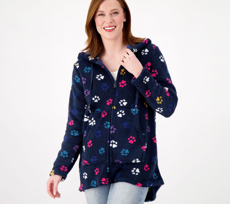 Lug Lounge Snuggle Zipper Cardigan with Eyeglass Holder - Echo — View 6