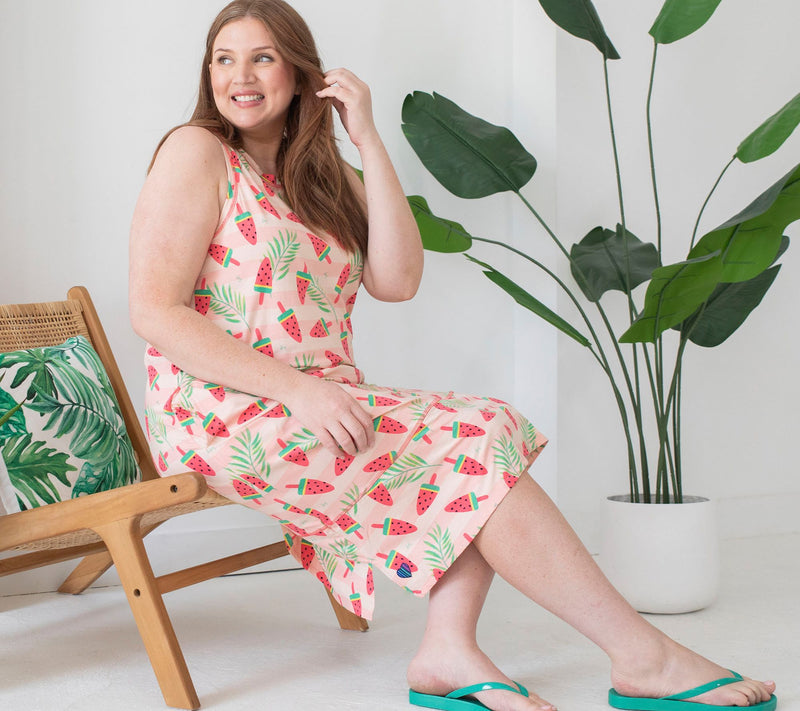 Lug Lounge Cotton-Blend Sleeveless Dress - Hopscotch — View 20