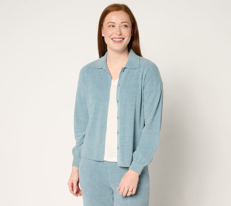 Barefoot Dreams CozyChic Ultra Lite Button Down Shirt — View 9