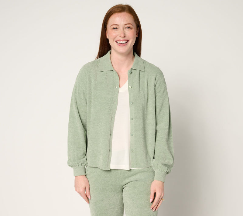 Barefoot Dreams CozyChic Ultra Lite Button Down Shirt — View 11