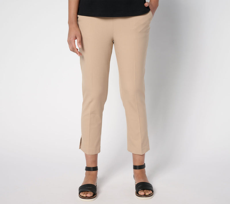 Isaac Mizrahi Live! Regular 24/7 Stretch Icon Straight Leg Crop Pants — View 3