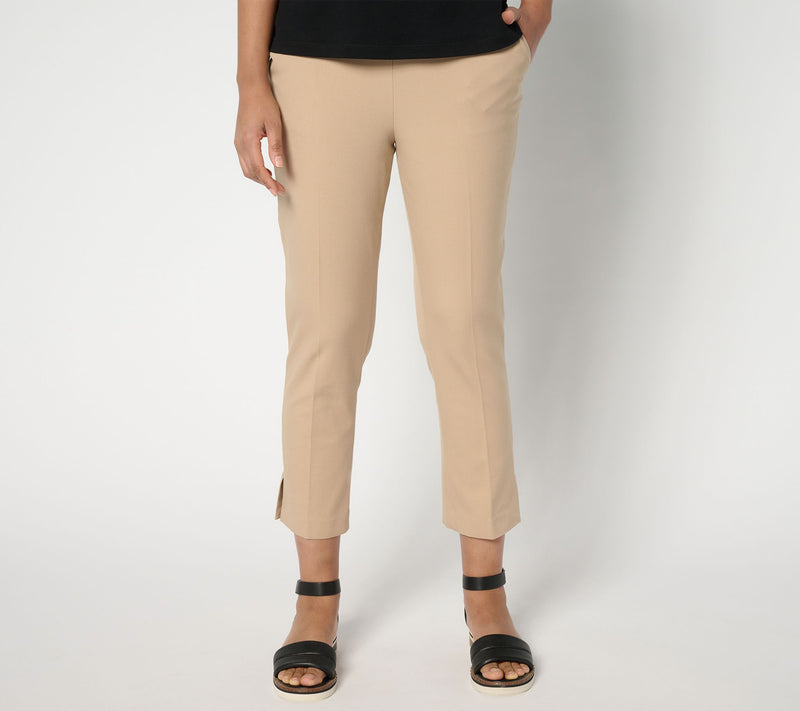 Isaac Mizrahi Live! Petite 24/7 Stretch Icon Straight Crop Pants — Main view
