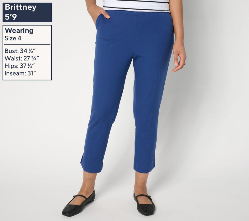 Isaac Mizrahi Live! Petite 24/7 Stretch Icon Straight Crop Pants — View 13