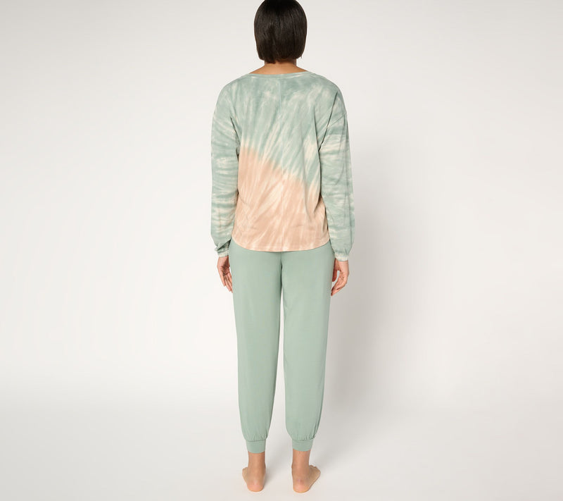 AnyBody Regular Cozy Knit Tie-Dye Top and Jogger Set — View 14
