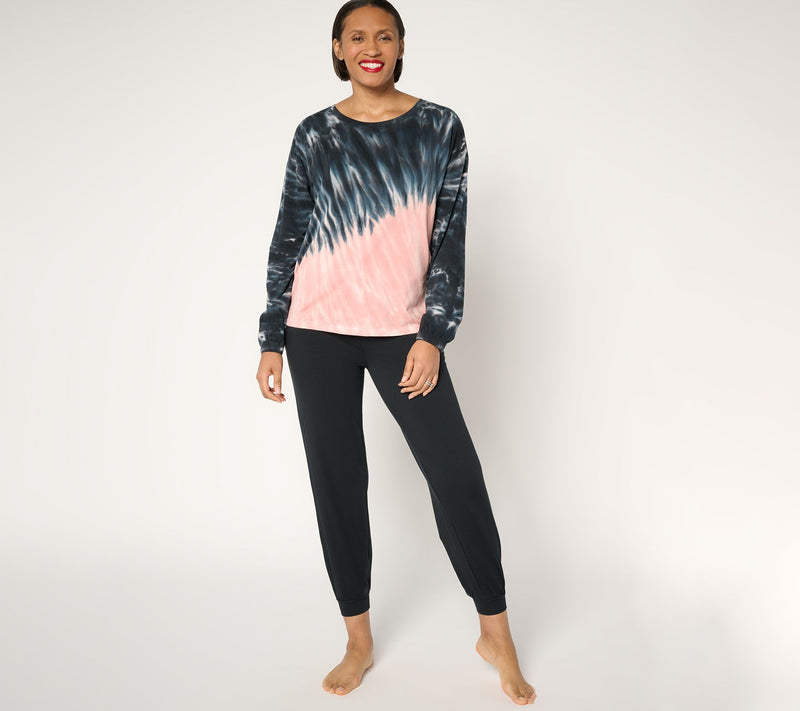 AnyBody Tall Cozy Knit Tie-Dye Top and Jogger Set — View 11