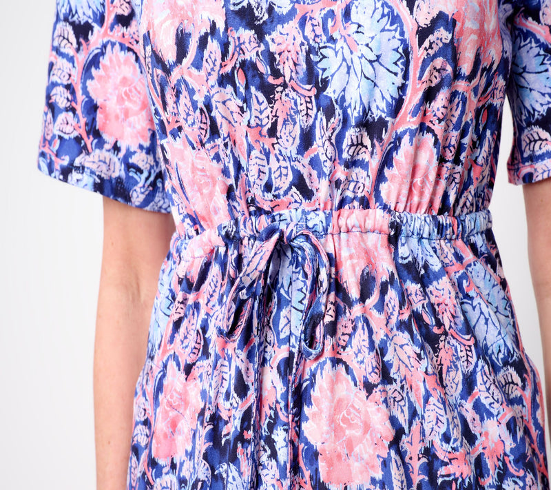 Stan Herman Heirloom Floral Cotton Jersey Maxi Dress — View 8