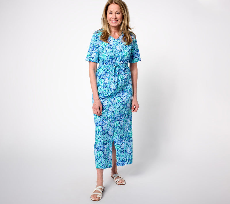 Stan Herman Heirloom Floral Cotton Jersey Maxi Dress — View 13