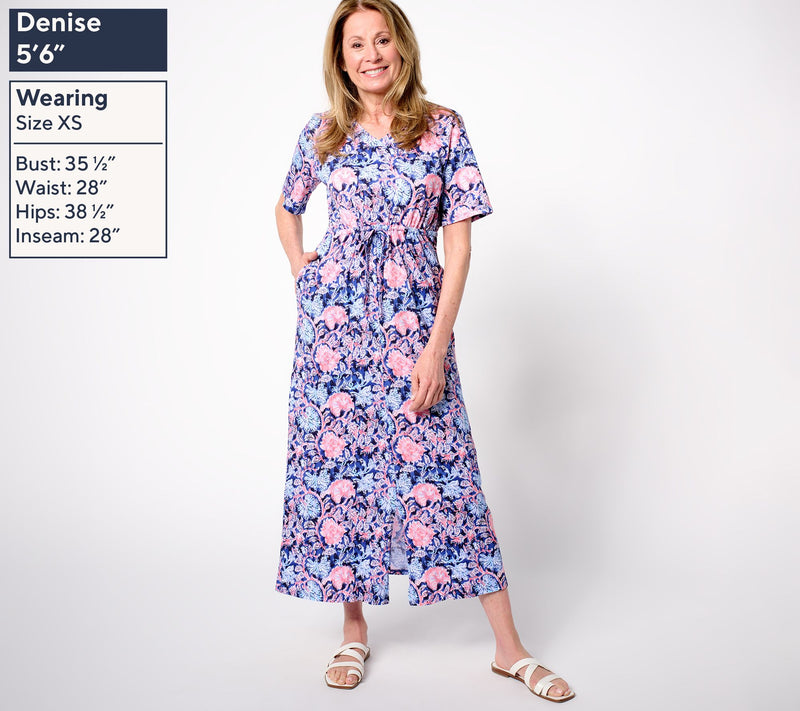 Stan Herman Heirloom Floral Cotton Jersey Maxi Dress — View 6