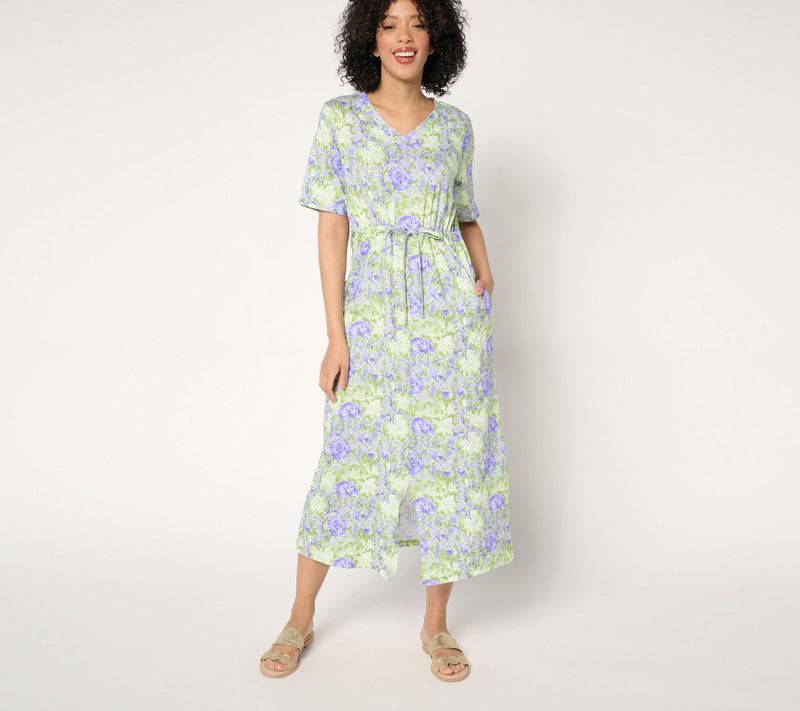 Stan Herman Heirloom Floral Cotton Jersey Maxi Dress — View 5