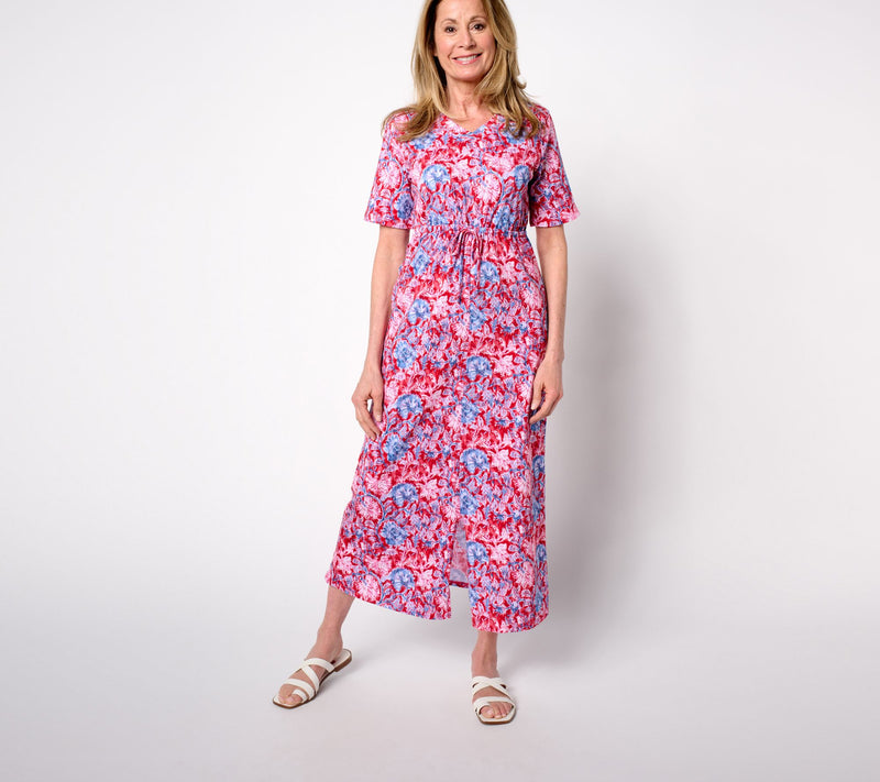 Stan Herman Heirloom Floral Cotton Jersey Maxi Dress — Main view