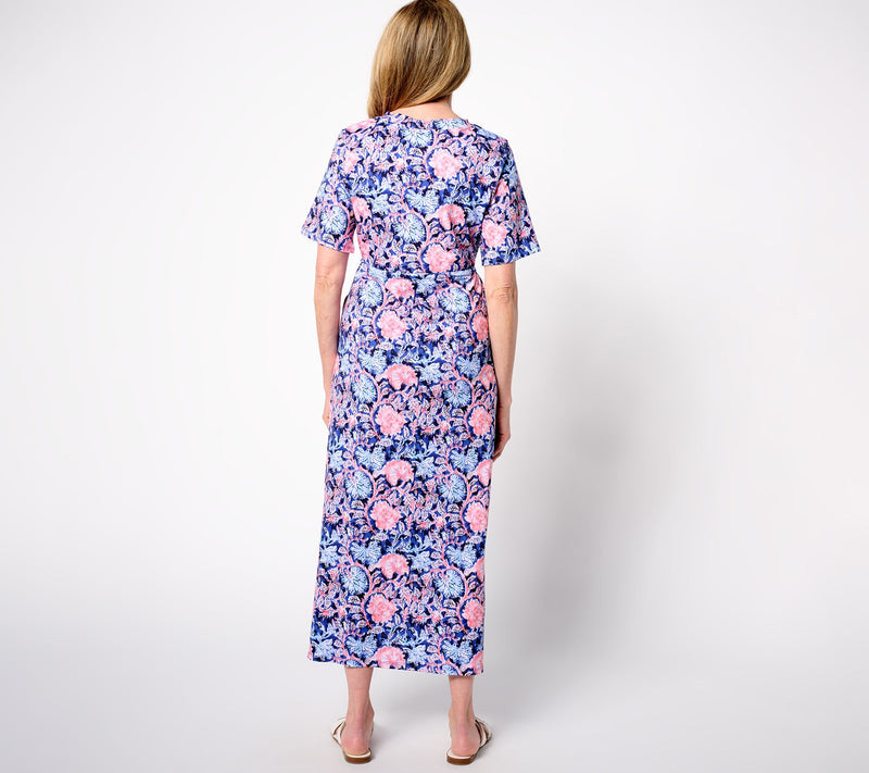 Stan Herman Heirloom Floral Cotton Jersey Maxi Dress — View 7