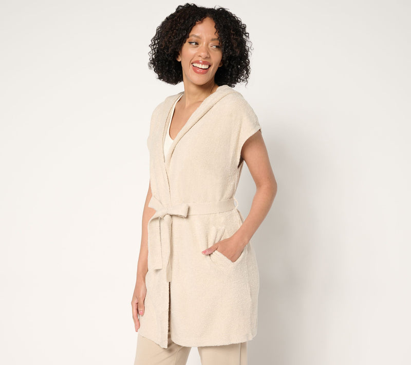 Barefoot Dreams CozyChic Lite Long Vest With Tie — View 13