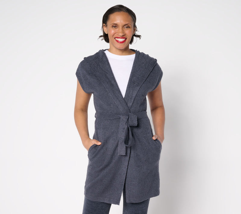 Barefoot Dreams CozyChic Lite Long Vest With Tie — View 14