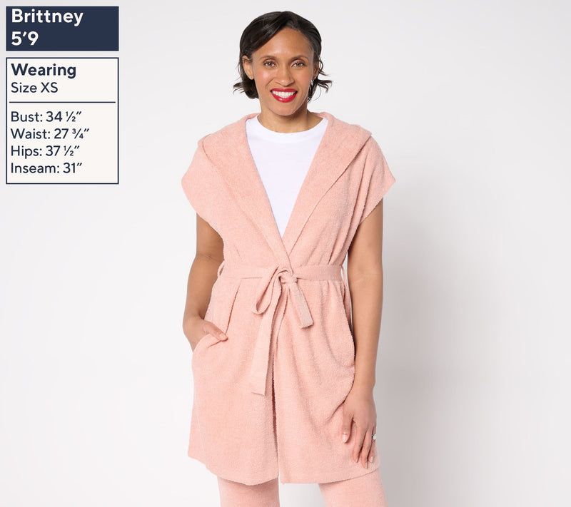 Barefoot Dreams CozyChic Lite Long Vest With Tie — View 2