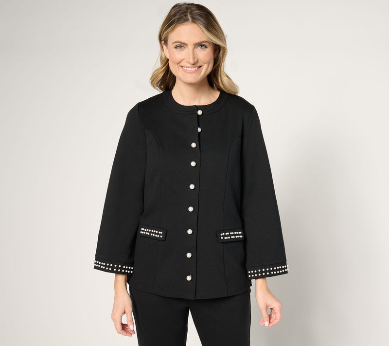 BEAUTIFUL by Lawrence Zarian Regular Simulated Pearl Tunic — View 9