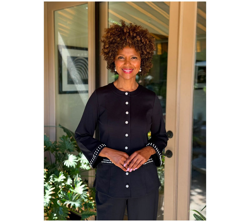 BEAUTIFUL by Lawrence Zarian Regular Simulated Pearl Tunic — View 16